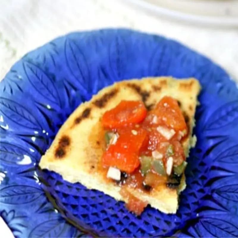 Algerian Bouzgene Berber Bread with Roasted Pepper Sauce