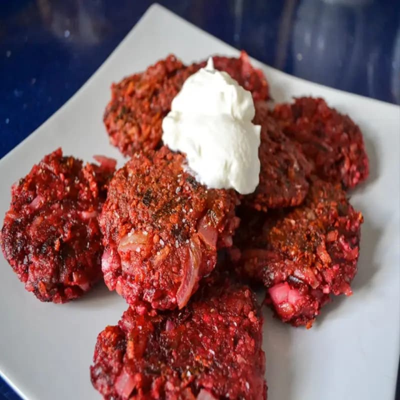 Beetroot latkes, a Ukrainian main