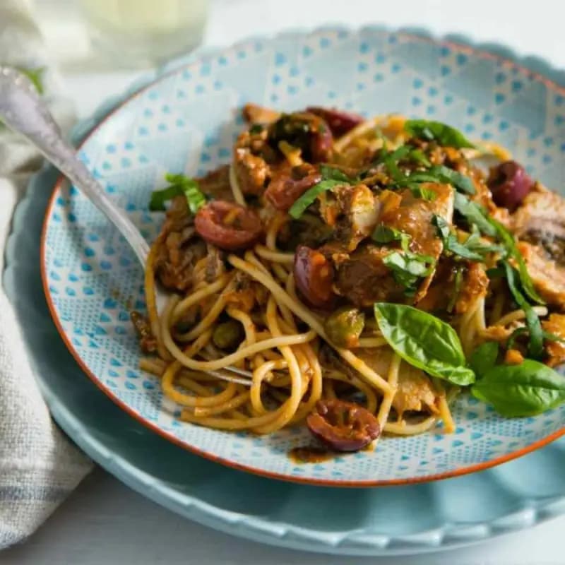Pilchard puttanesca, a Italian main